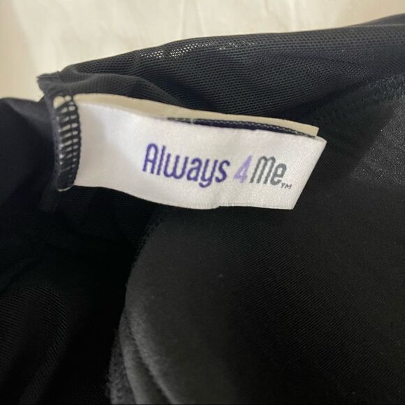 Always For Me Black One Piece Swimsuit Sheer Neckline Size 16 - Picture 6 of 6